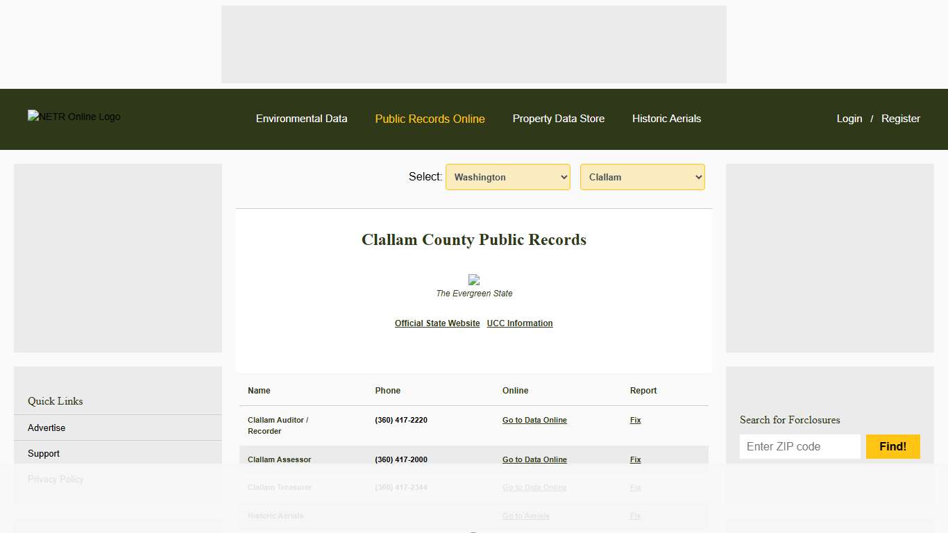 NETR Online • Clallam • Clallam Public Records, Search Clallam Records, Clallam Property Tax, Washington Property Search, Washington Assessor